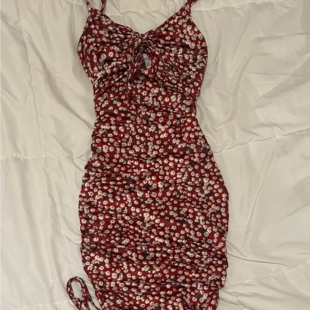 Floral Red Dress